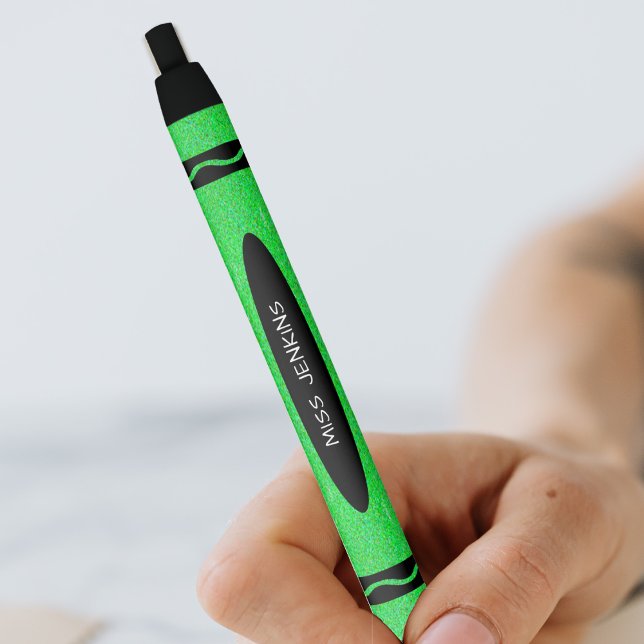 Green Crayon Teacher Kugelschreiber (Green Crayon Teacher Black Ink Pen)