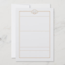 Green & cream Art Deco Style Wedding Invitation Einladung