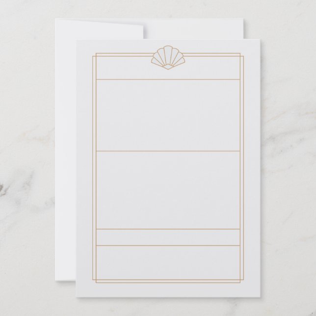 Green & cream Art Deco Style Wedding Invitation Einladung (Vorderseite)