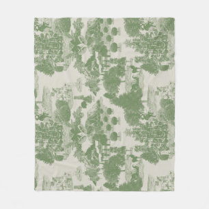 Green Cream Christmas Winter Wonderland Fleecedecke