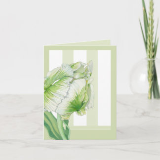 Green Cream Tulip Note Card Karte