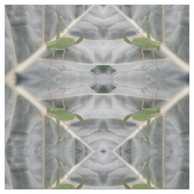 Green Cricket Macro Gemustertes Tiergewebe Stoff (Muster)