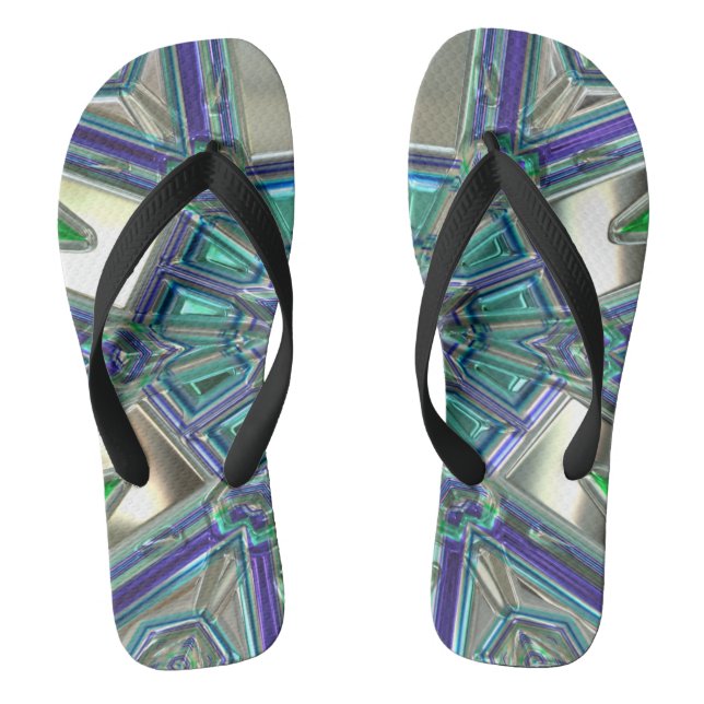 Green Crystal Fraktal Flip Flops (Fußbett)