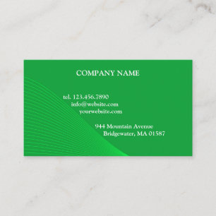 Green Curve Lines Business Card Visitenkarte
