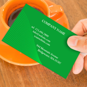 Green Curve Lines Business Card Visitenkarte