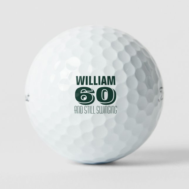 Green Custom Birthday Golfer noch schwingen Golfball (Vorderseite)
