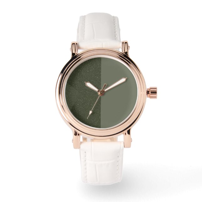 Green Custom eWatch mit zwei Tonen Moos Armbanduhr (Vorderseite)