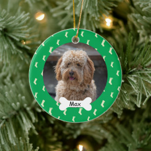 Green Custom Pet Puppy Dog Foto Keramik Ornament