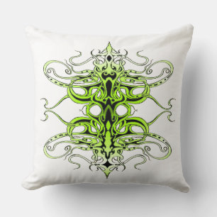 Green Custom Tribal Tattoo Design Kissen