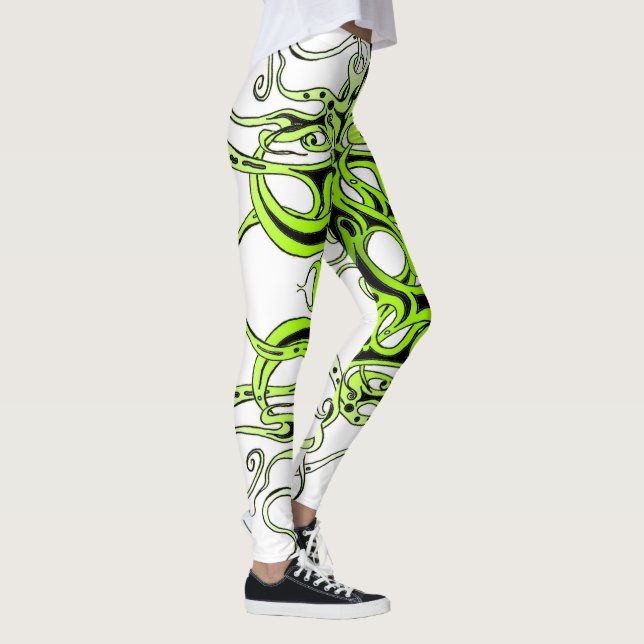 Green Custom Tribal Tattoo Design Leggings (Rechts)