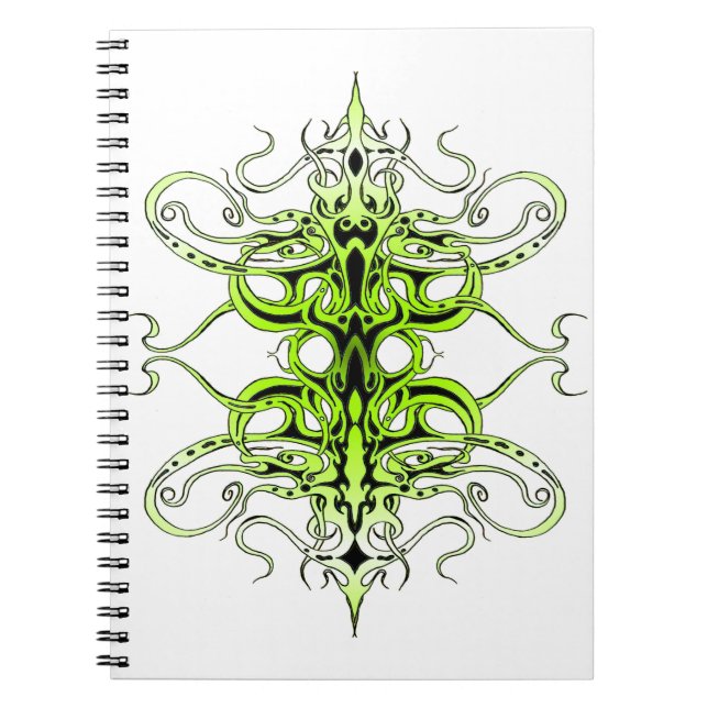 Green Custom Tribal Tattoo Design Notizblock (Vorderseite)