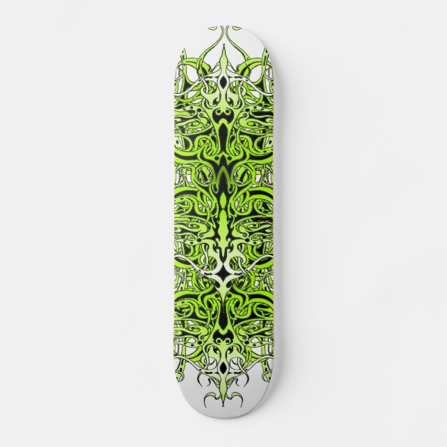 Green Custom Tribal Tattoo Design Skateboard (Vorderseite)
