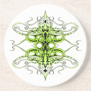 Green Custom Tribal Tattoo Design Untersetzer