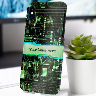 Green Customizable Circuit Board Case-Mate iPhone 14 Hülle