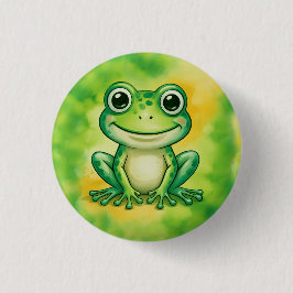Green cute frog button