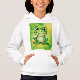 Green cute frog hoodie