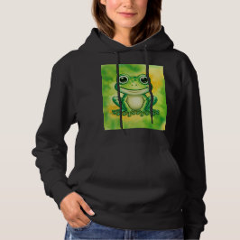 Green cute frog hoodie