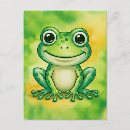 Green cute frog postkarte