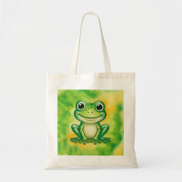Green cute frog tragetasche