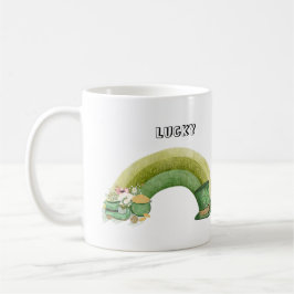 Green cute rainbow party patrick's day kaffeetasse