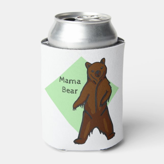Green Cute Woodland Animal Mama Bear Dosenkühler (Kanne Vorderseite)