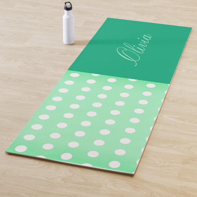 Green-cyan Poka Dot Yogamatte (Beispiel)