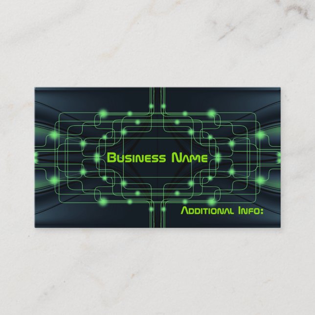 Green Cyber Circuits Business Card Visitenkarte (Vorderseite)