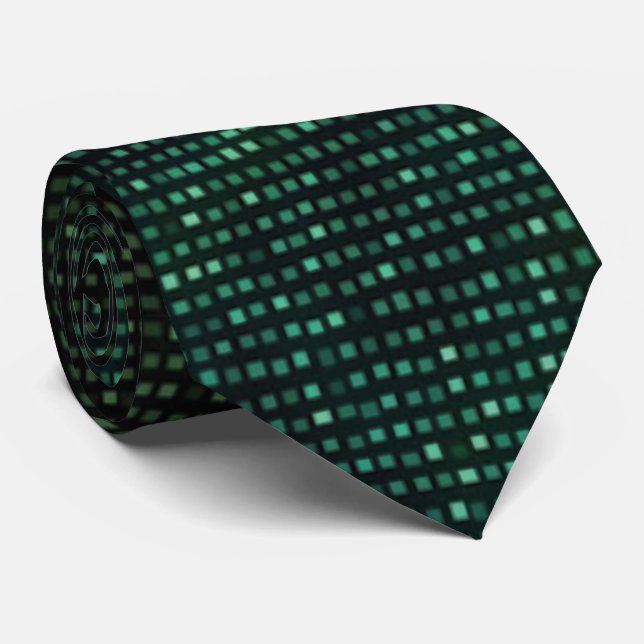 Green Cyber Glitz Neck Tie Krawatte (Gerollt)
