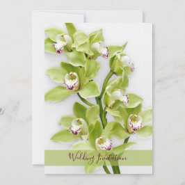 Green Cymbidium Orchid Weditation 12x18 Size Einladung