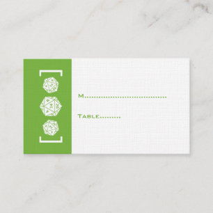 Green D20 Dice Gamer Wedding Platzkarte