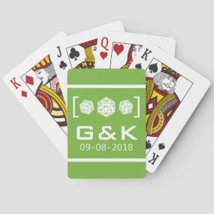 Green D20 Würfel Gamer Hochzeitsspielkarten Spielkarten