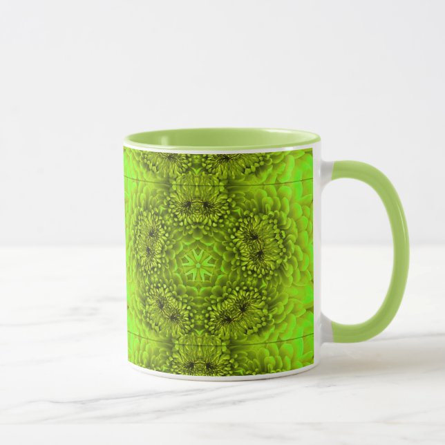 GREEN DAHLIA BLUME Abstrakt Tasse (Rechts)
