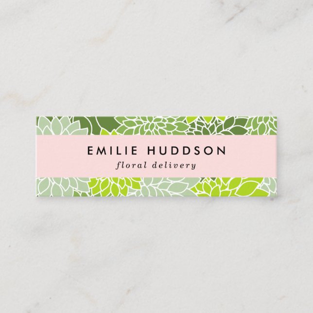 Green Dahlia Blume, Floristry, Blume Shop Mini Visitenkarte (Vorderseite)