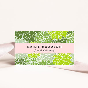 Green Dahlia Blume, Floristry, Blume Shop Visitenkarte
