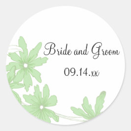 Green Daisies Hochzeiten Umschlag Aufkleber