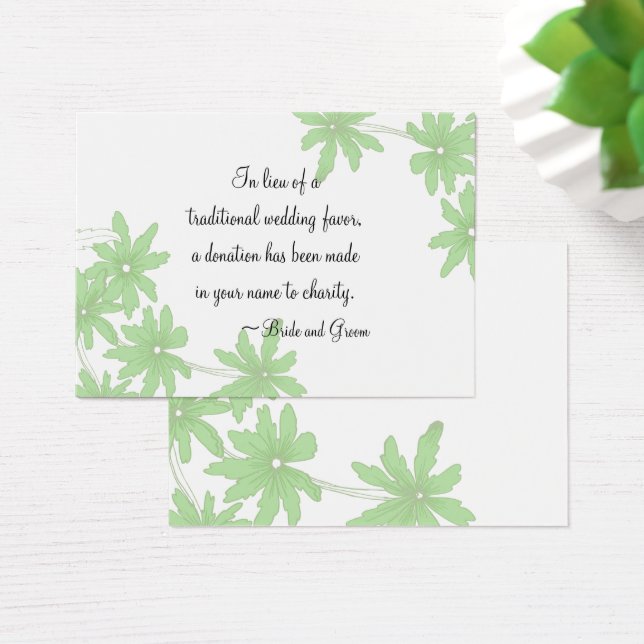 Green Daisies Wedding Wohltätigkeit Fevor Card (Schreibtisch)