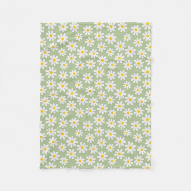 Green Daisy Blanket Fleecedecke (Vorderseite)