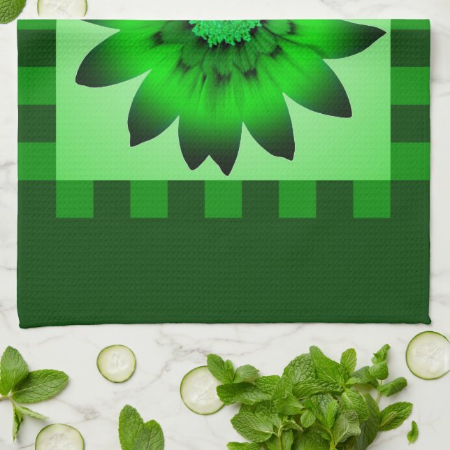 Green Daisy Blume #2 Küchentücher (Gefaltet)
