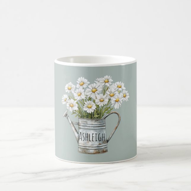 Green Daisy Flowers Kaffeetasse (Mittel)