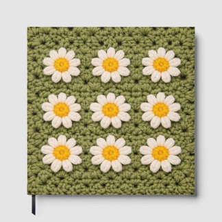 Green Daisy Granny Square Crochet Pattern Floral Gästebuch