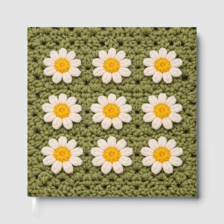 Green Daisy Granny Square Crochet Pattern Floral Gästebuch
