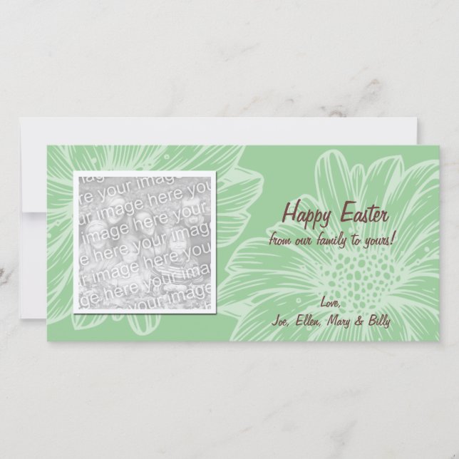 Green Daisy Osterfoto Karten (Vorderseite)