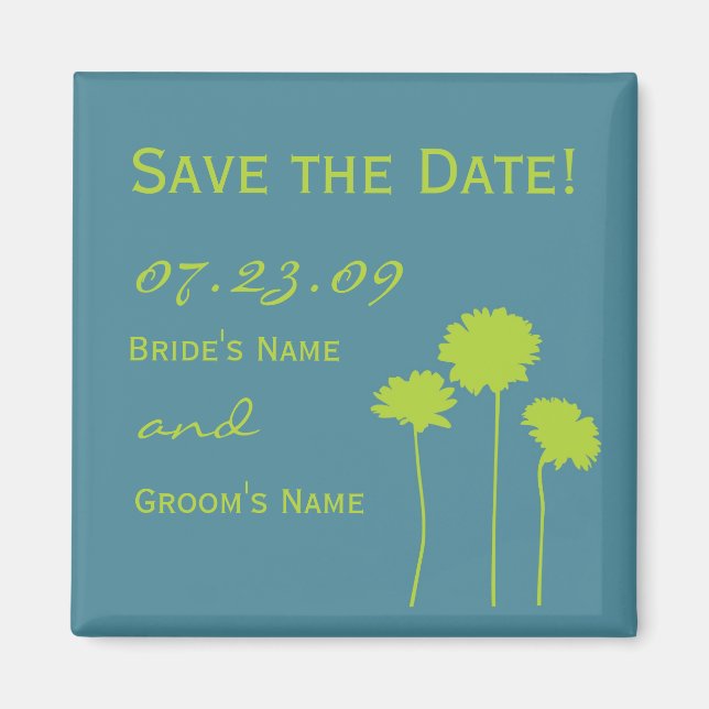 Green Daisy Speichern Sie das Date Magnet (Vorne)