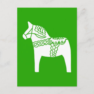 Green Dala Horse Postkarte