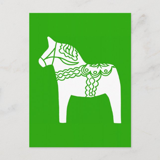 Green Dala Horse Postkarte (Vorderseite)