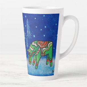 Green Dala Horse Whimsical Art Milchtasse