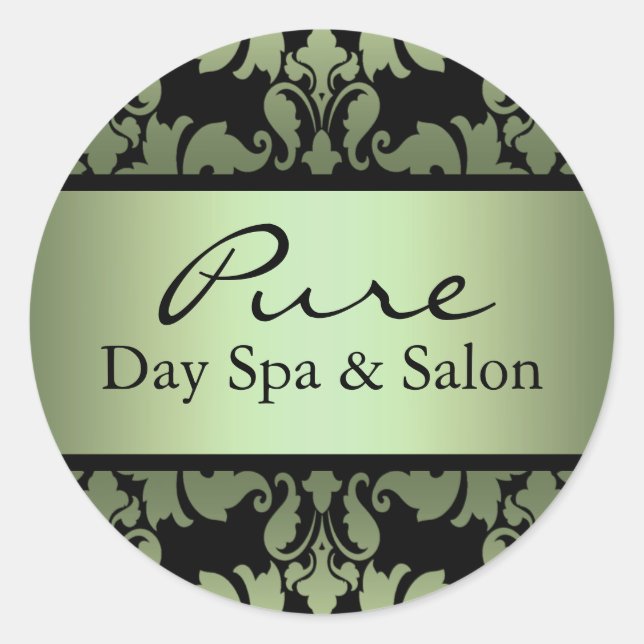 Green Damask Aufkleber (Vorderseite)