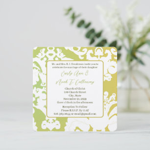 Green Damask Hochzeitseinladungen Einladung