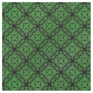 Green Damask Medallion Pattern Stoff