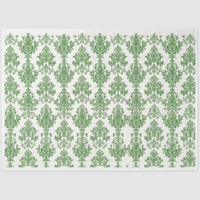 Green Damask Seidenpapier (Vorderseite)